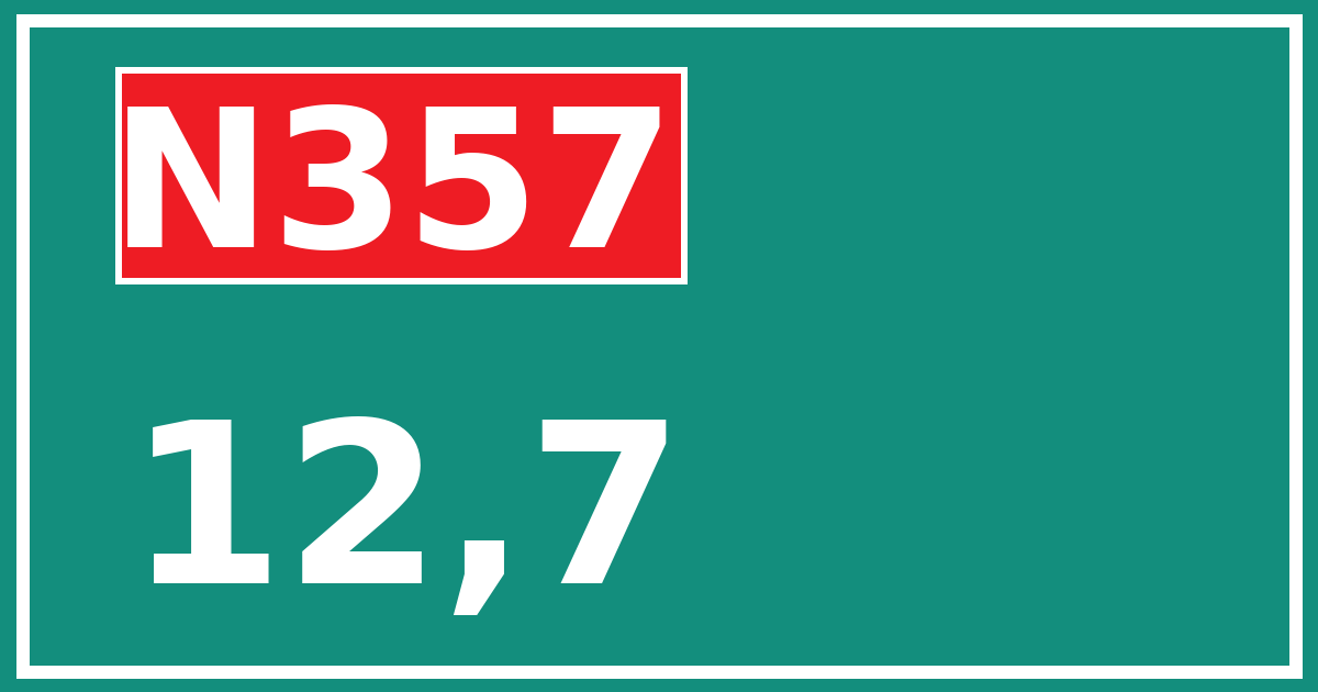 Hectometerbord N357 12,7