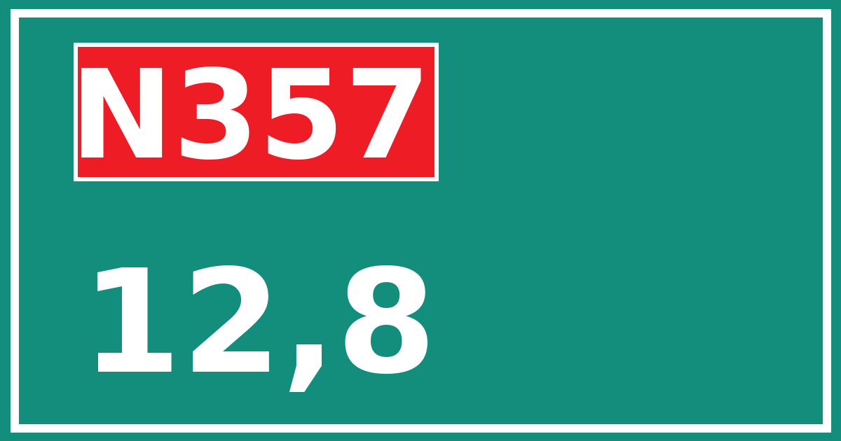 Hectometerbord N357 12,8