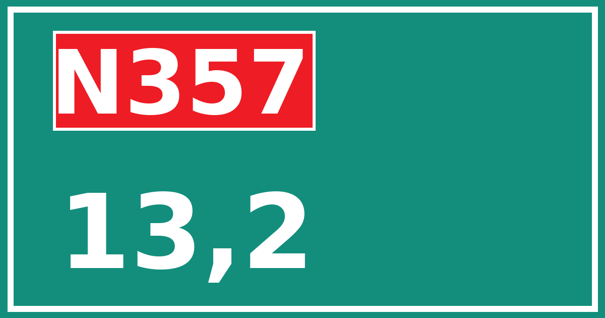 Hectometerbord N357 13,2