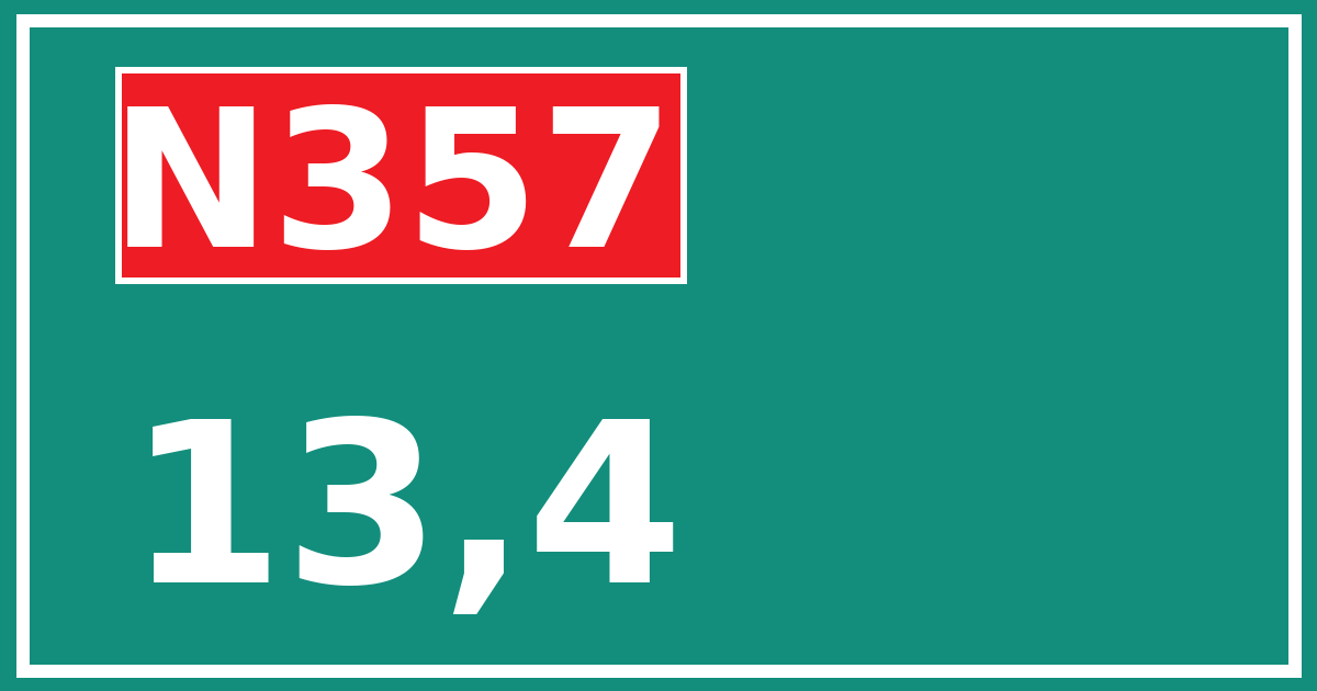 Hectometerbord N357 13,4