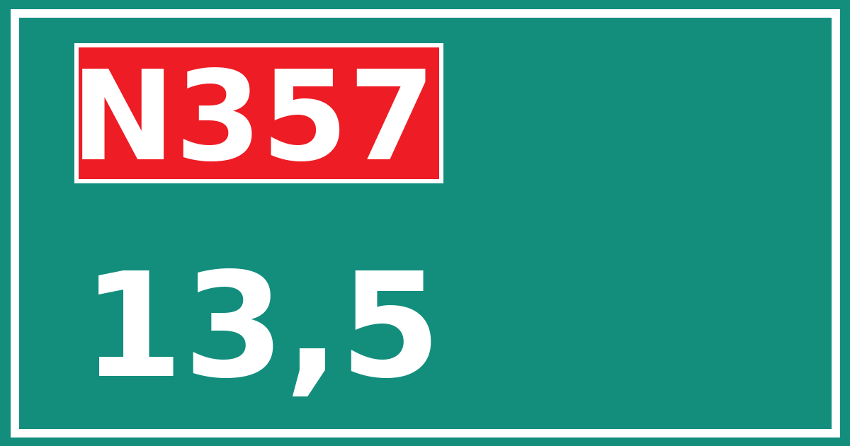 Hectometerbord N357 13,5