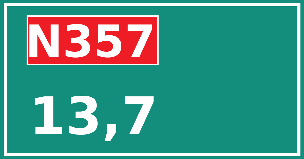 Hectometerbord N357 13,7