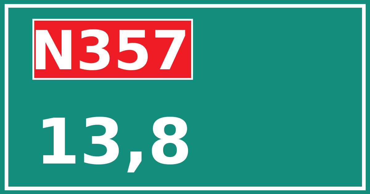 Hectometerbord N357 13,8