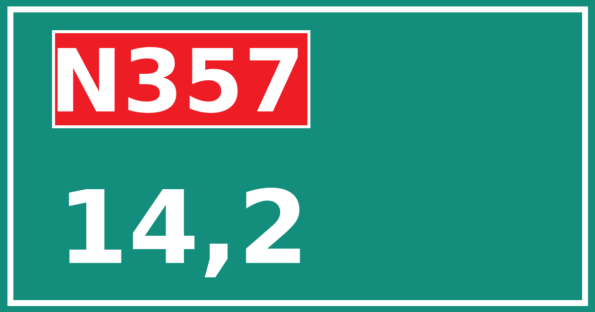 Hectometerbord N357 14,2