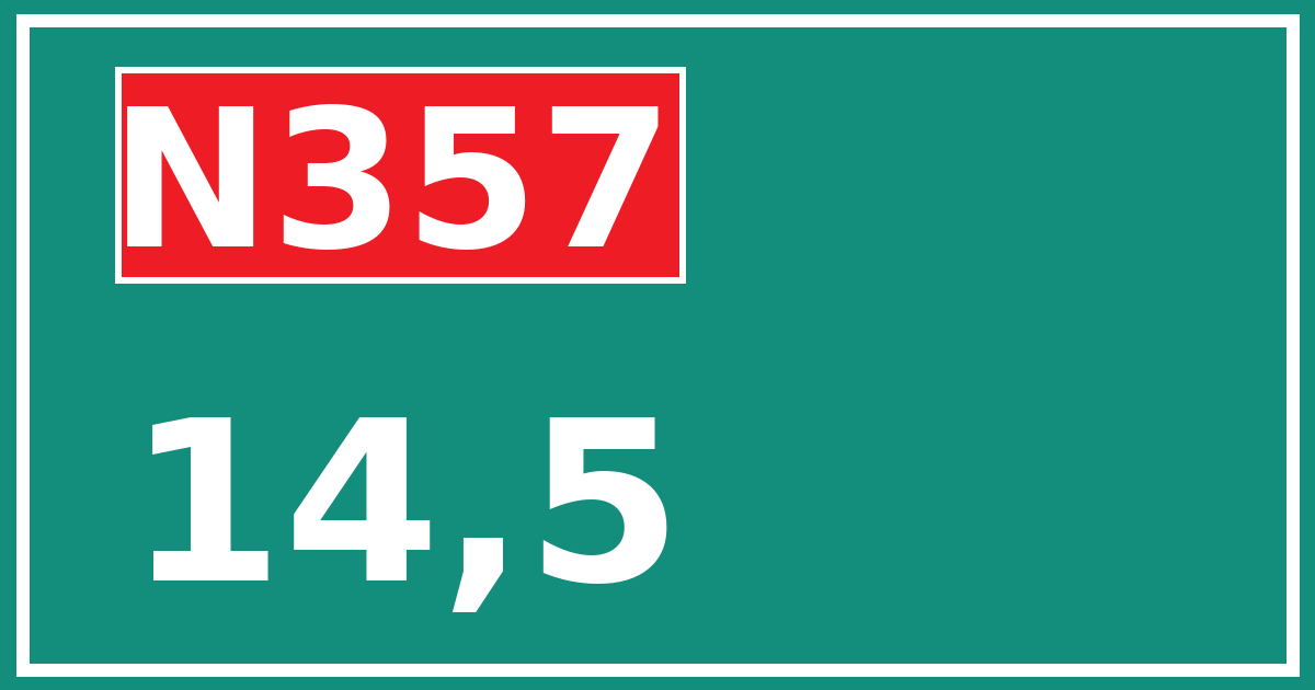 Hectometerbord N357 14,5