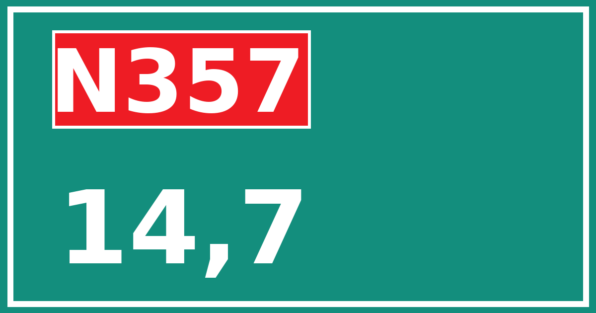 Hectometerbord N357 14,7