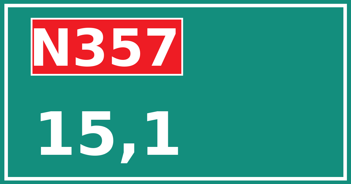 Hectometerbord N357 15,1