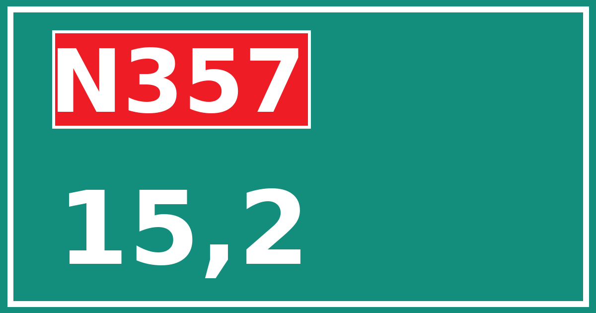 Hectometerbord N357 15,2