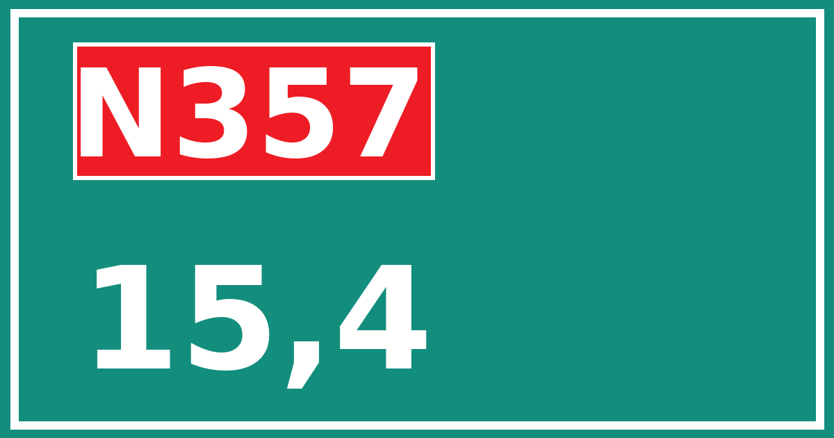 Hectometerbord N357 15,4