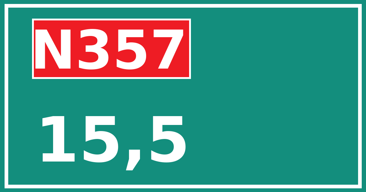 Hectometerbord N357 15,5