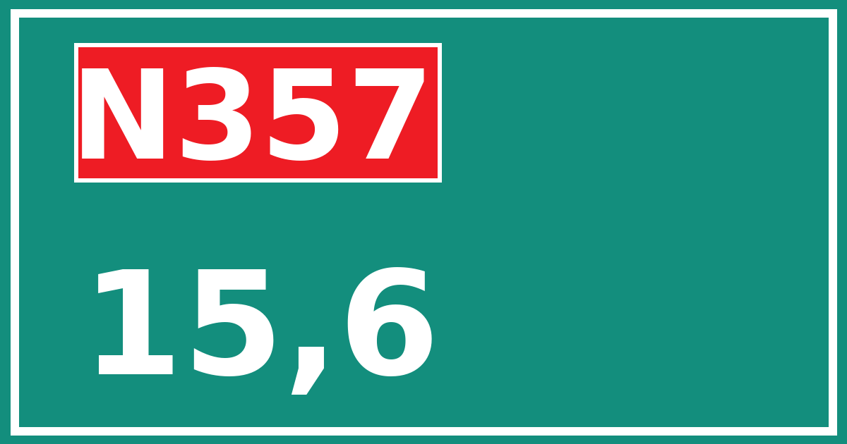 Hectometerbord N357 15,6