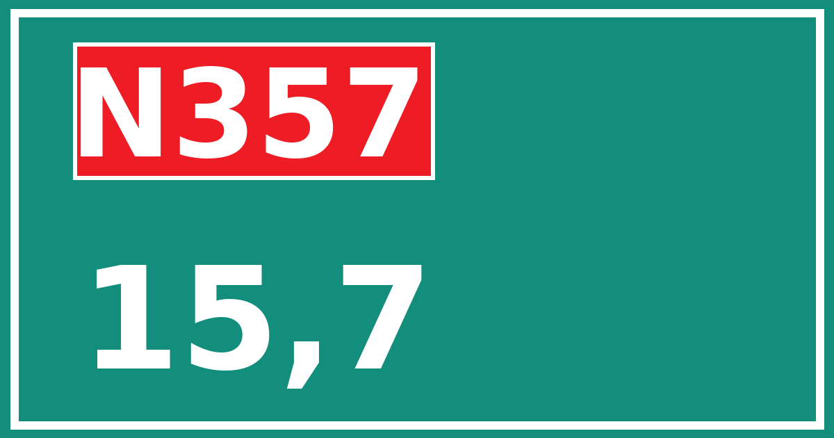 Hectometerbord N357 15,7