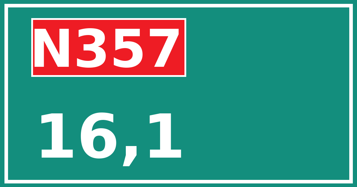 Hectometerbord N357 16,1