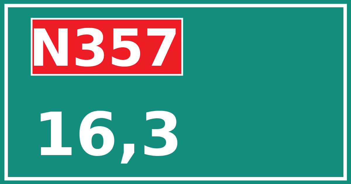 Hectometerbord N357 16,3