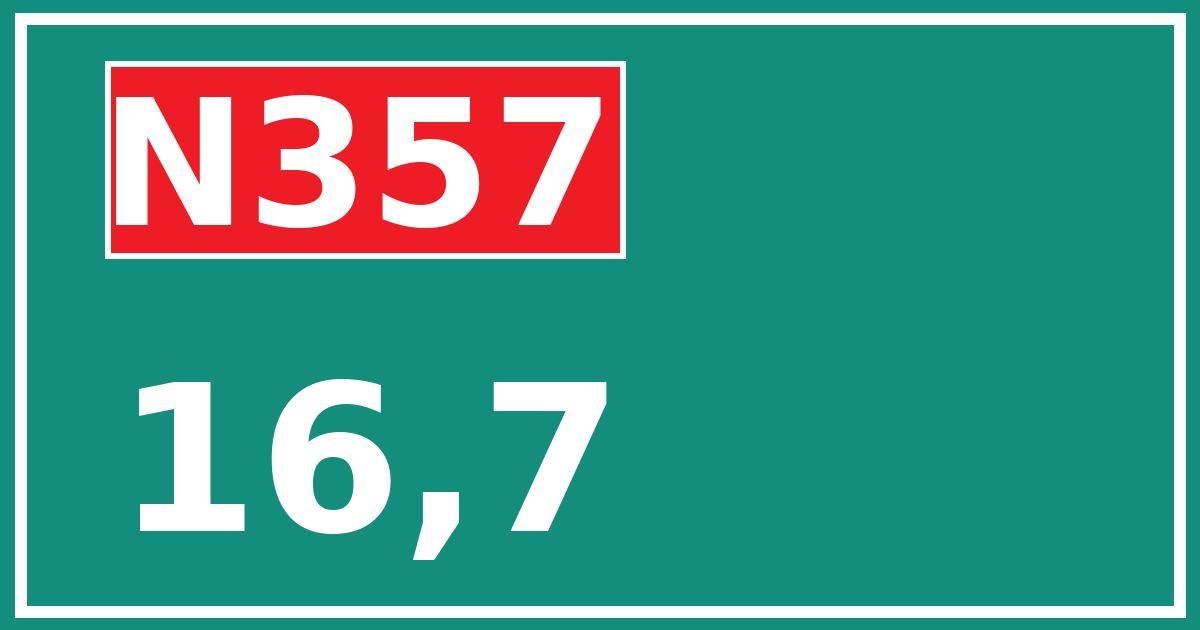 Hectometerbord N357 16,7