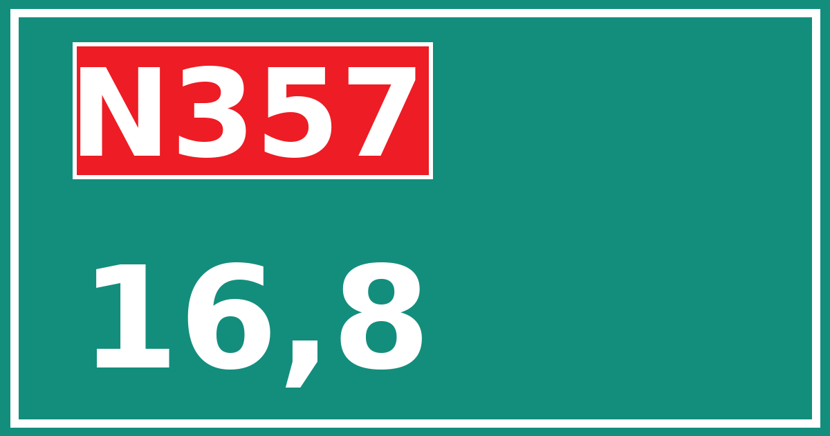 Hectometerbord N357 16,8