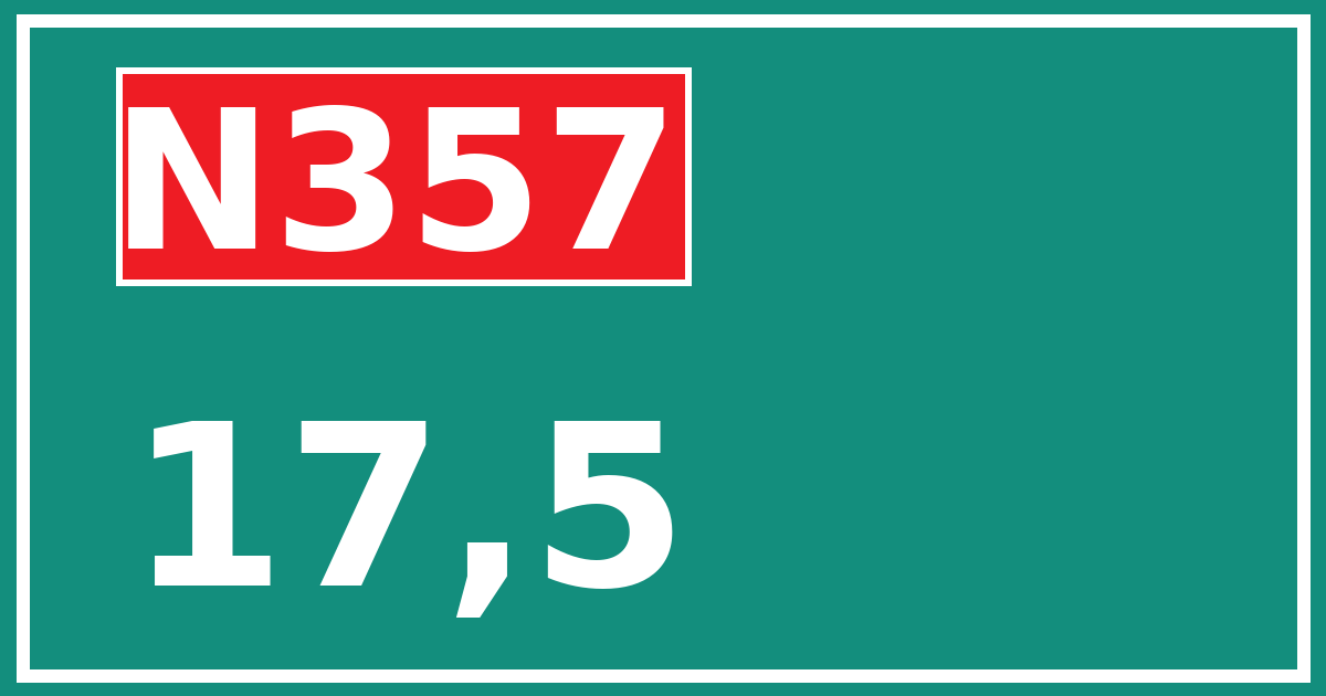 Hectometerbord N357 17,5