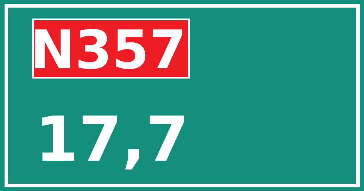 Hectometerbord N357 17,7