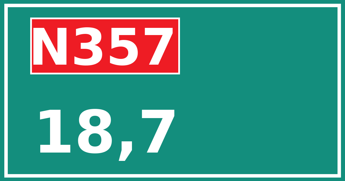 Hectometerbord N357 18,7