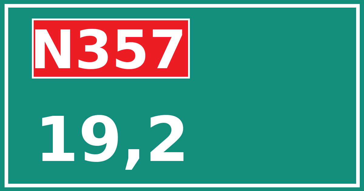 Hectometerbord N357 19,2