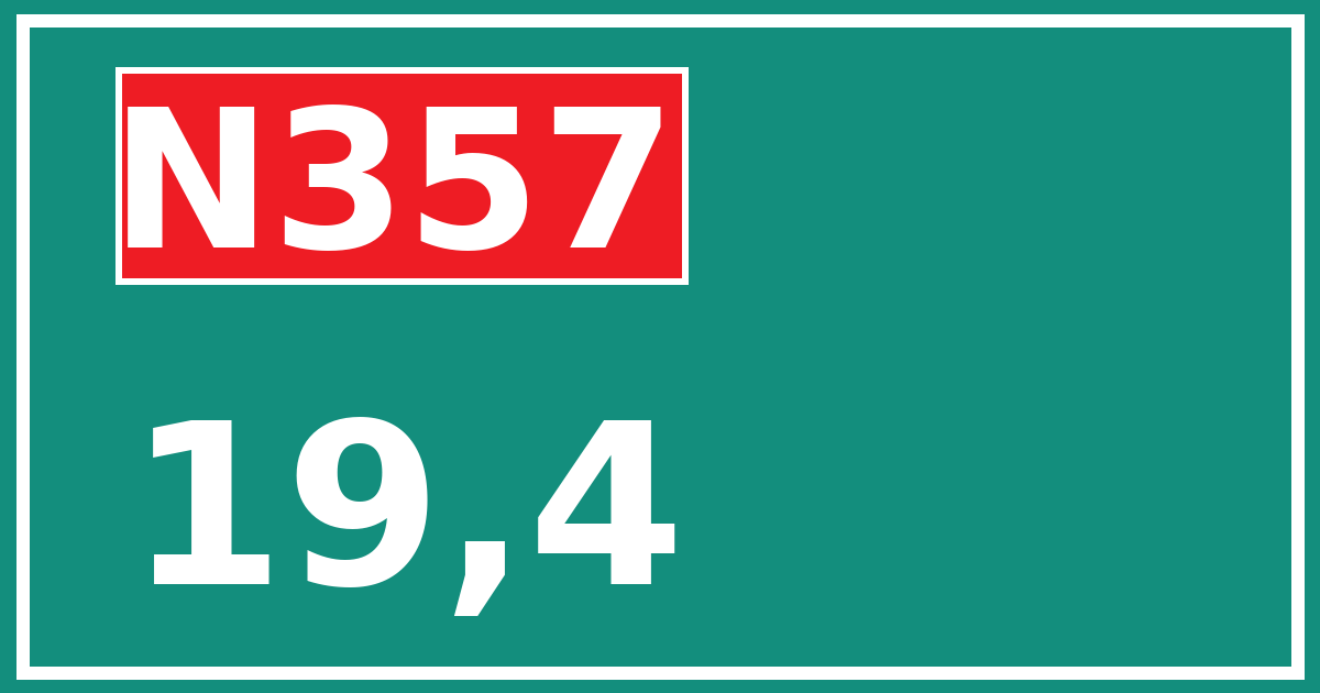 Hectometerbord N357 19,4