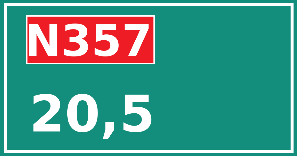 Hectometerbord N357 20,5