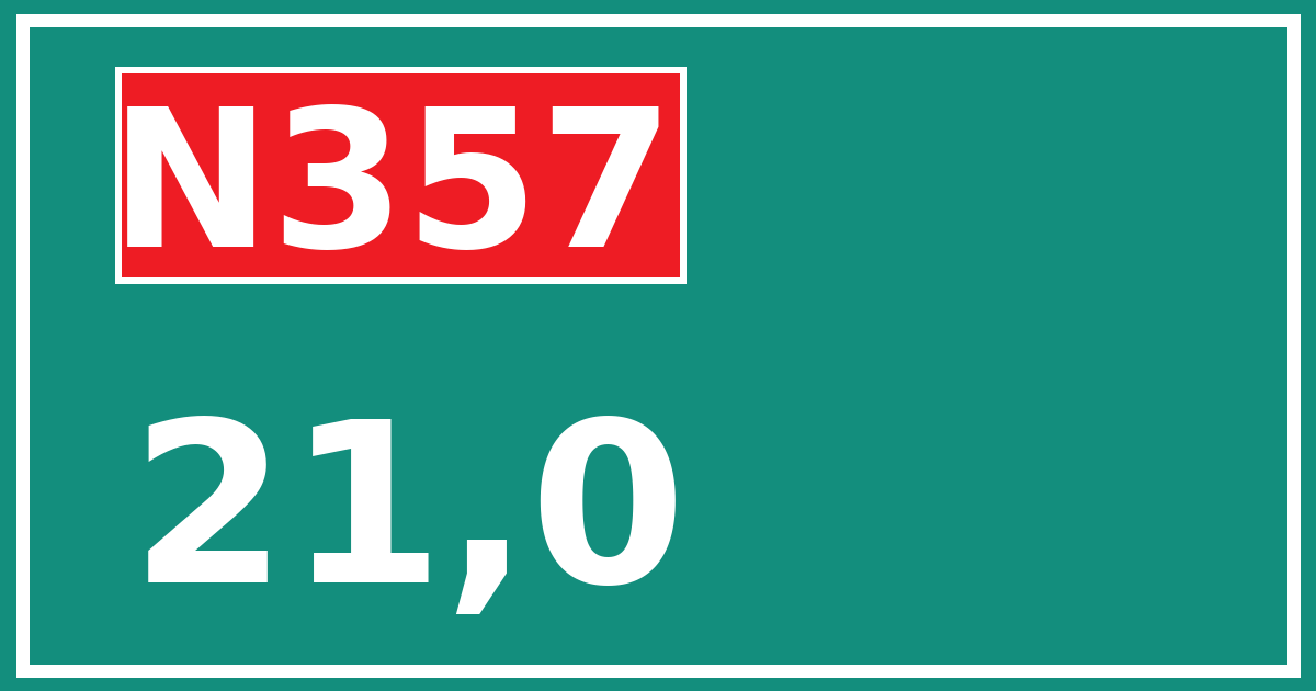 Hectometerbord N357 21,0