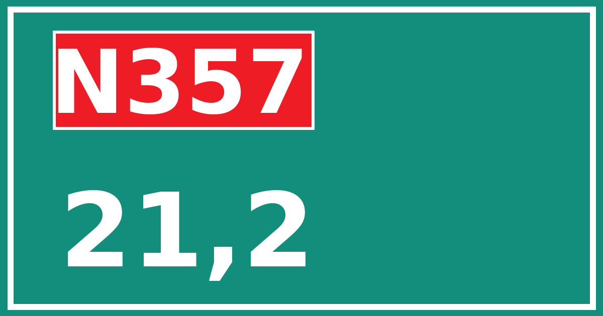 Hectometerbord N357 21,2