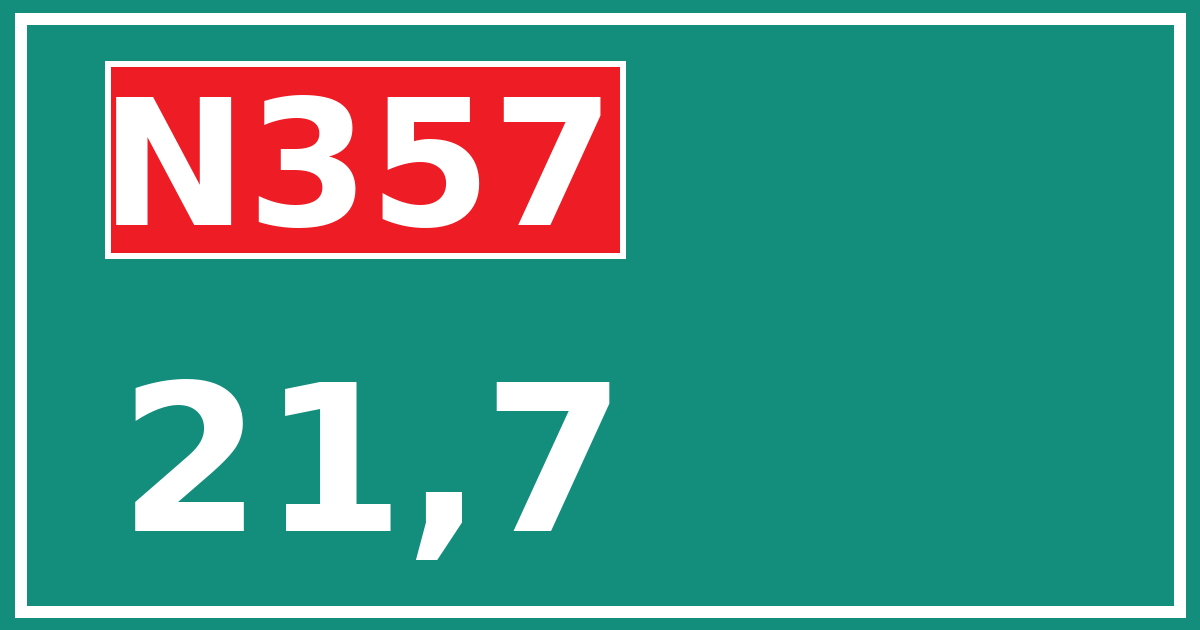 Hectometerbord N357 21,7