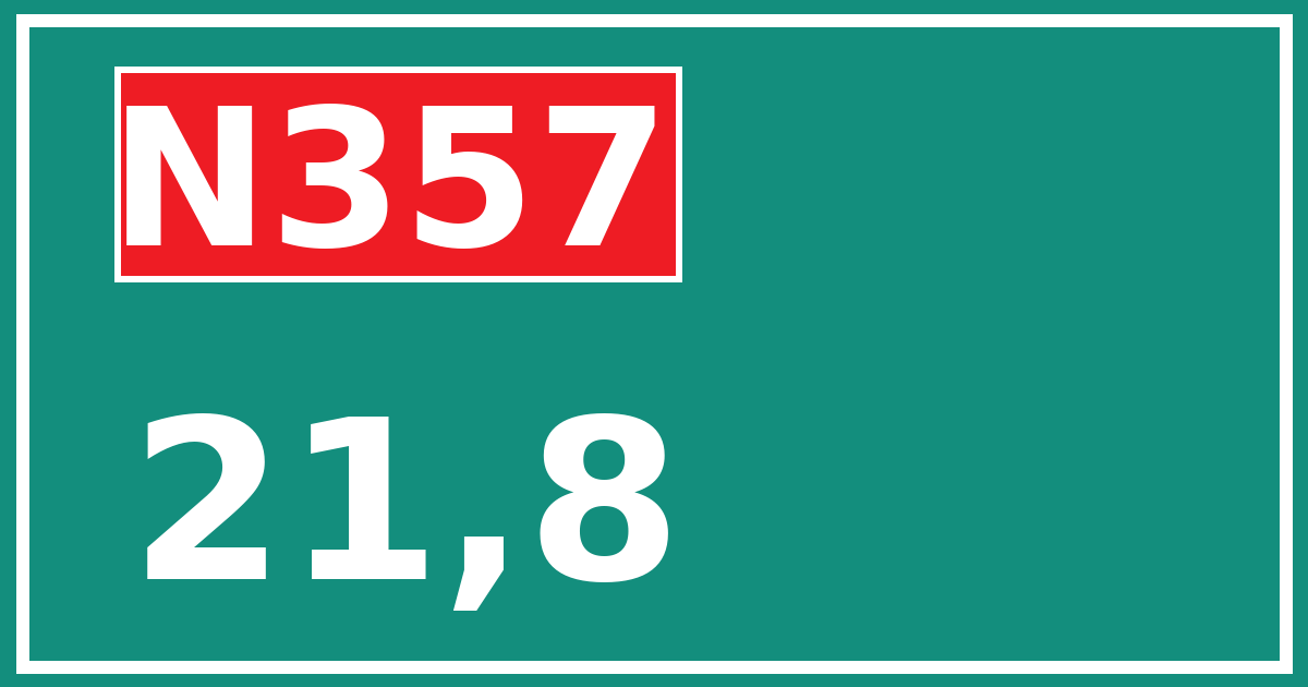 Hectometerbord N357 21,8