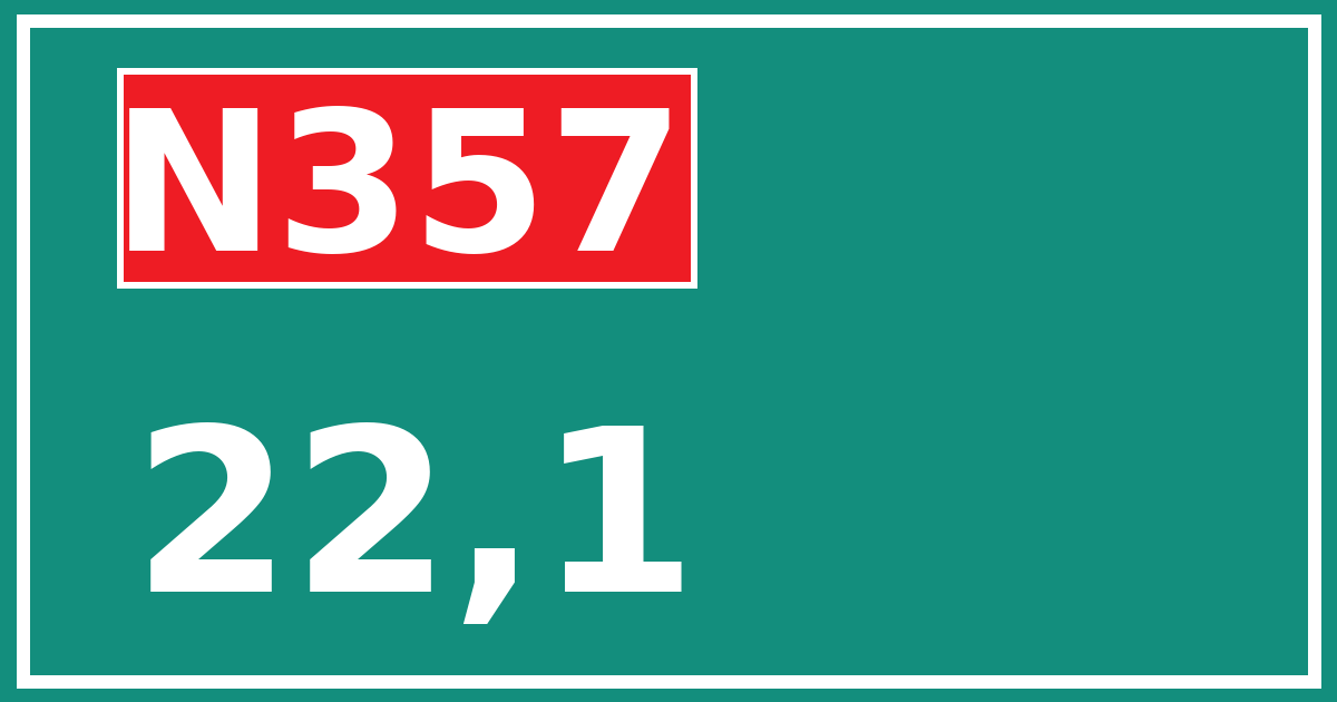 Hectometerbord N357 22,1