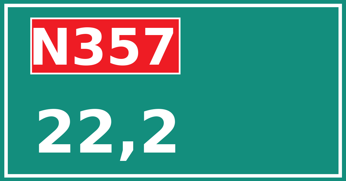 Hectometerbord N357 22,2