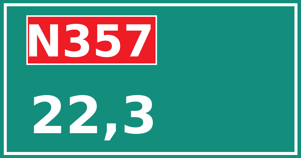 Hectometerbord N357 22,3