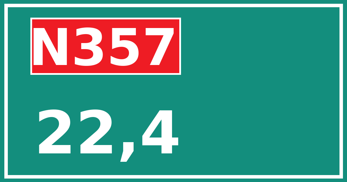 Hectometerbord N357 22,4