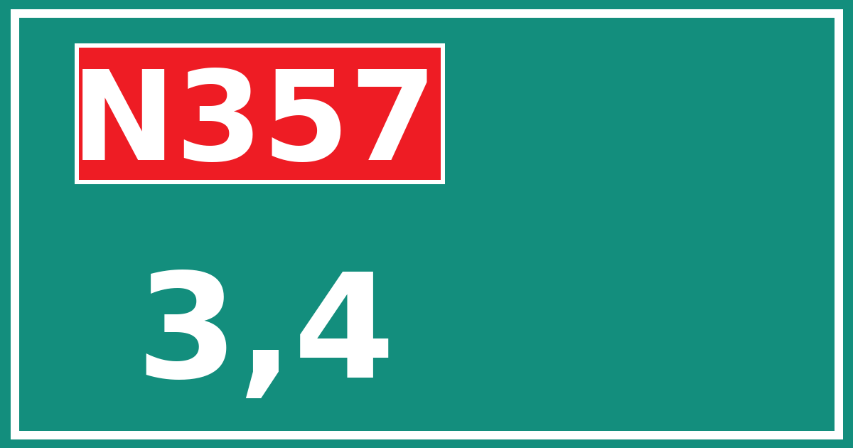 Hectometerbord N357 3,4