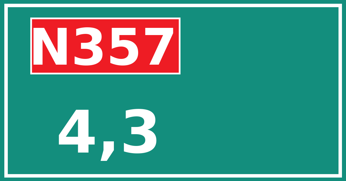 Hectometerbord N357 4,3
