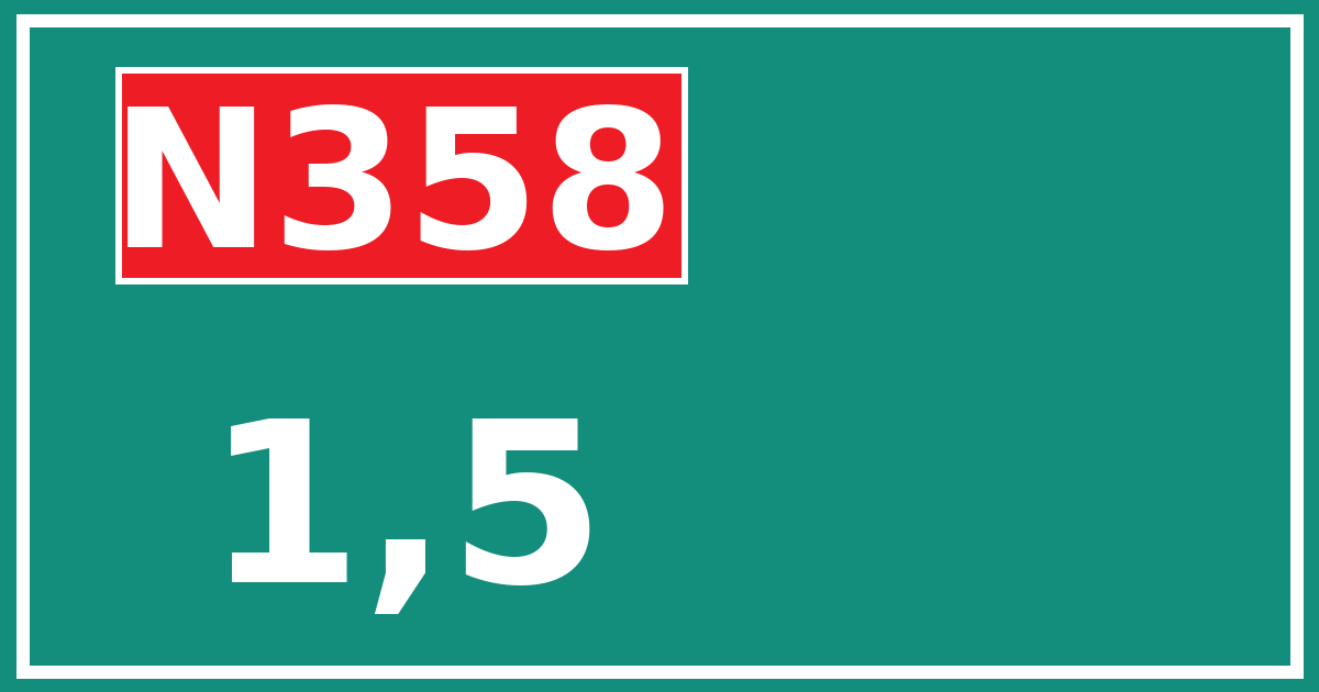 Hectometerbord N358 1,5