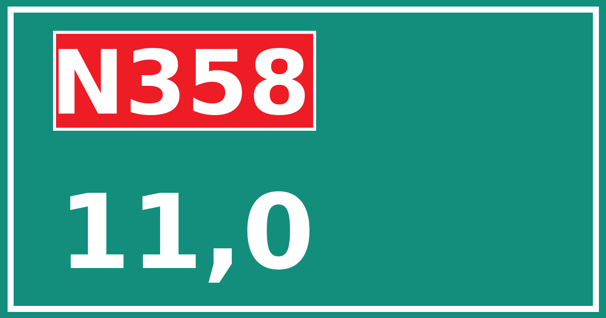 Hectometerbord N358 11,0