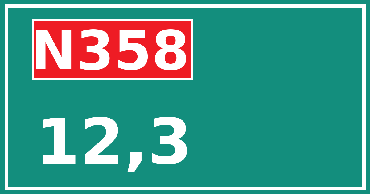 Hectometerbord N358 12,3
