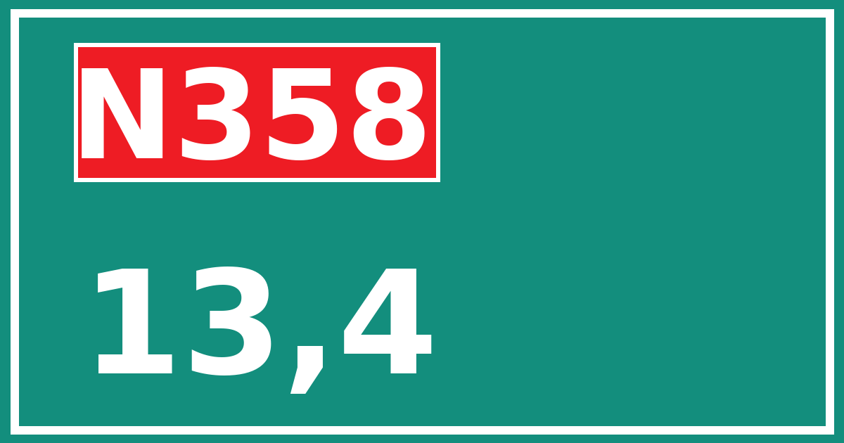 Hectometerbord N358 13,4