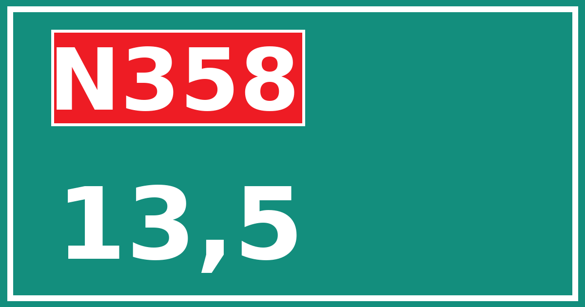 Hectometerbord N358 13,5