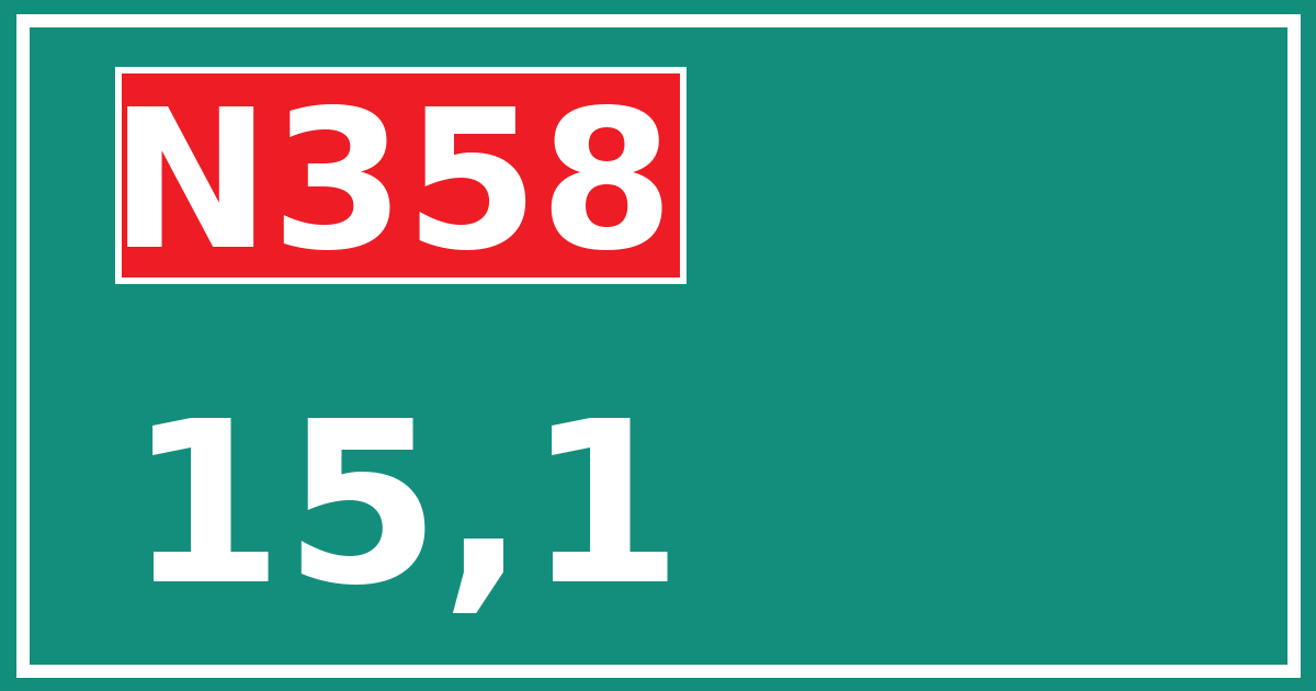 Hectometerbord N358 15,1