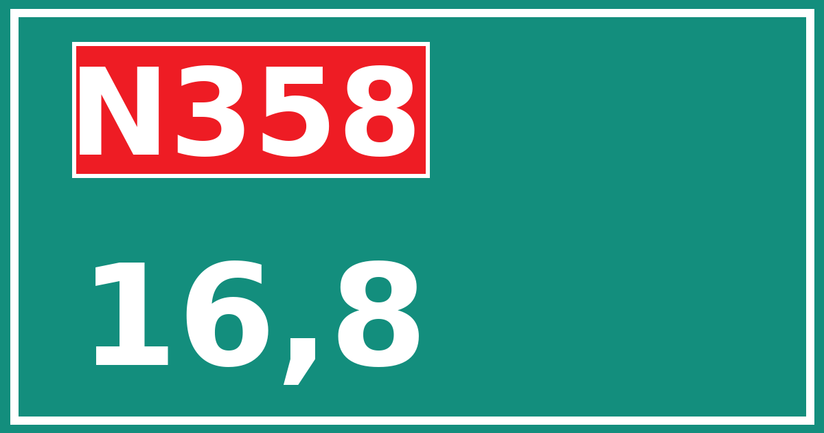 Hectometerbord N358 16,8