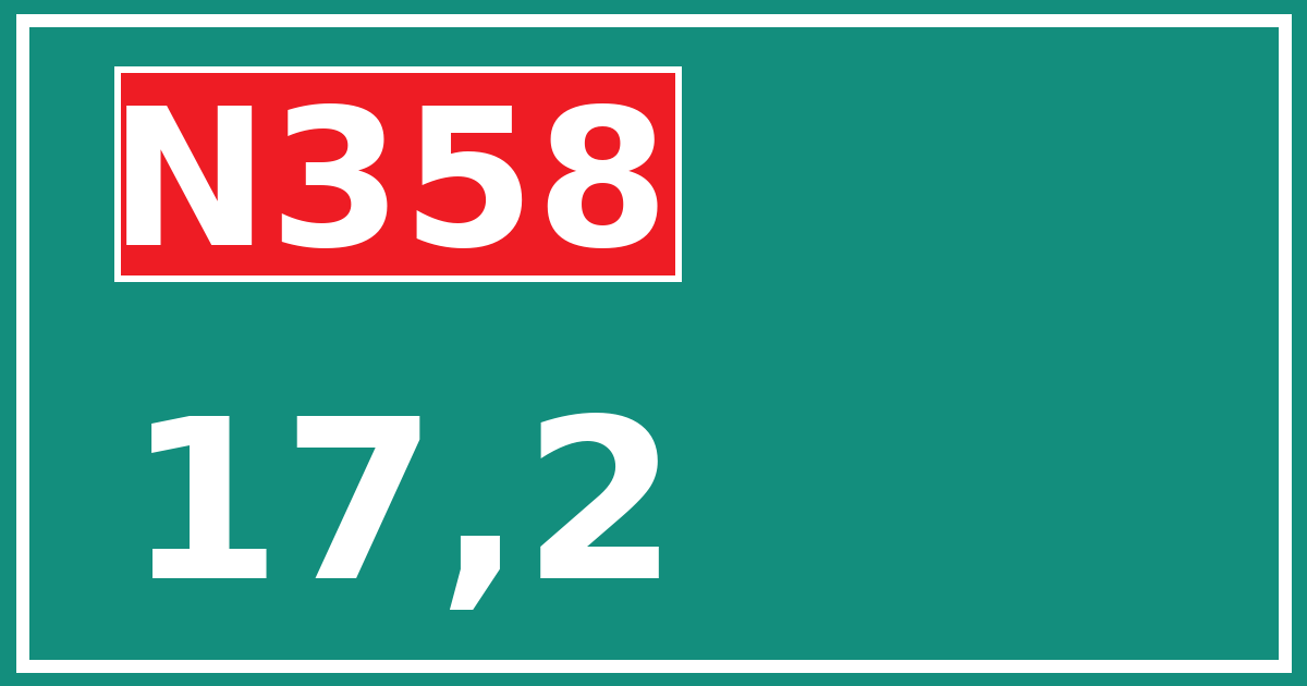 Hectometerbord N358 17,2