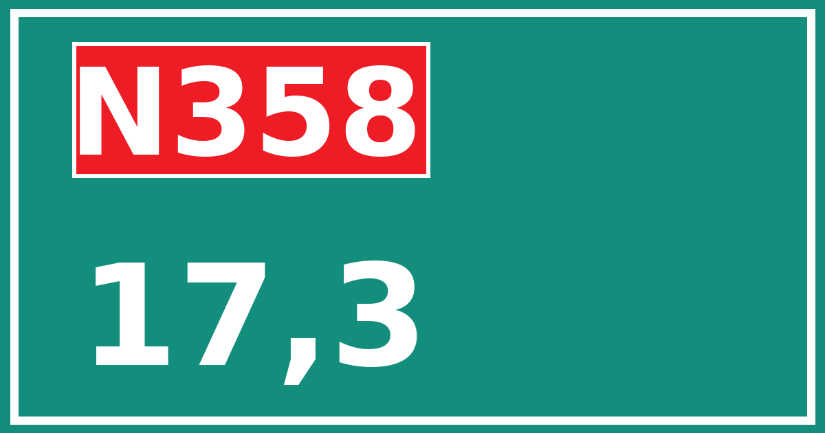Hectometerbord N358 17,3