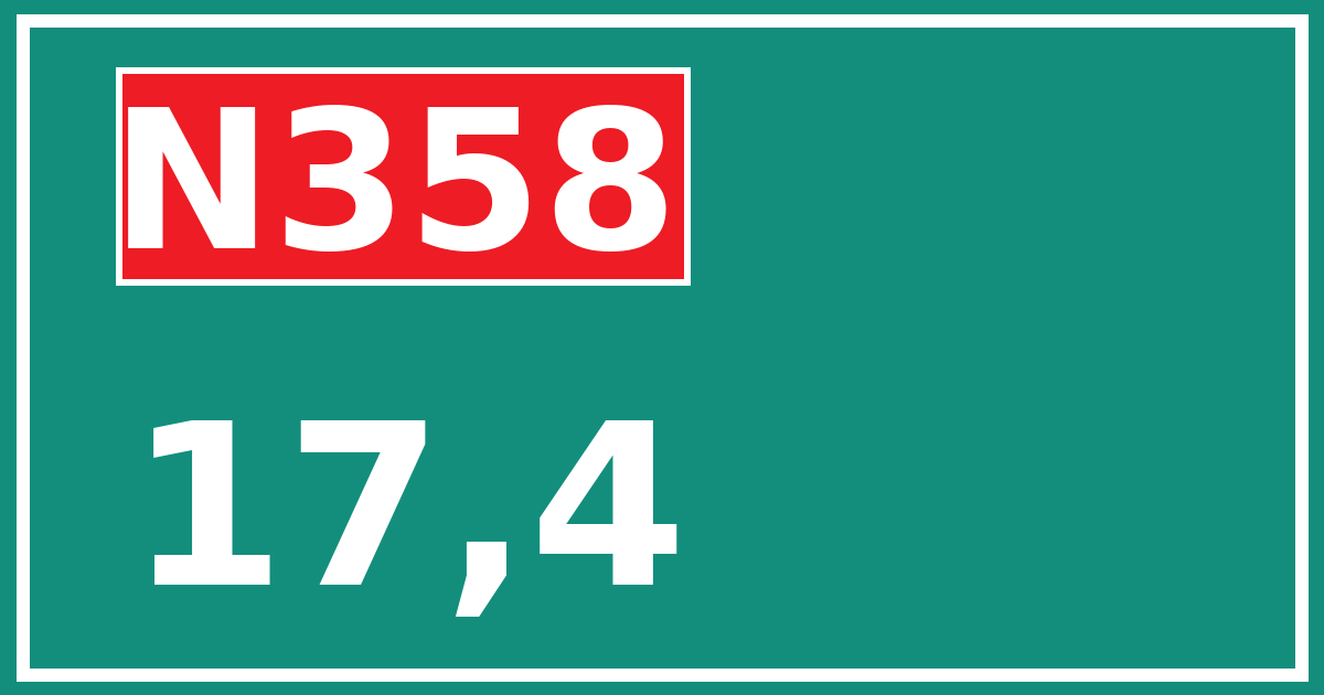 Hectometerbord N358 17,4