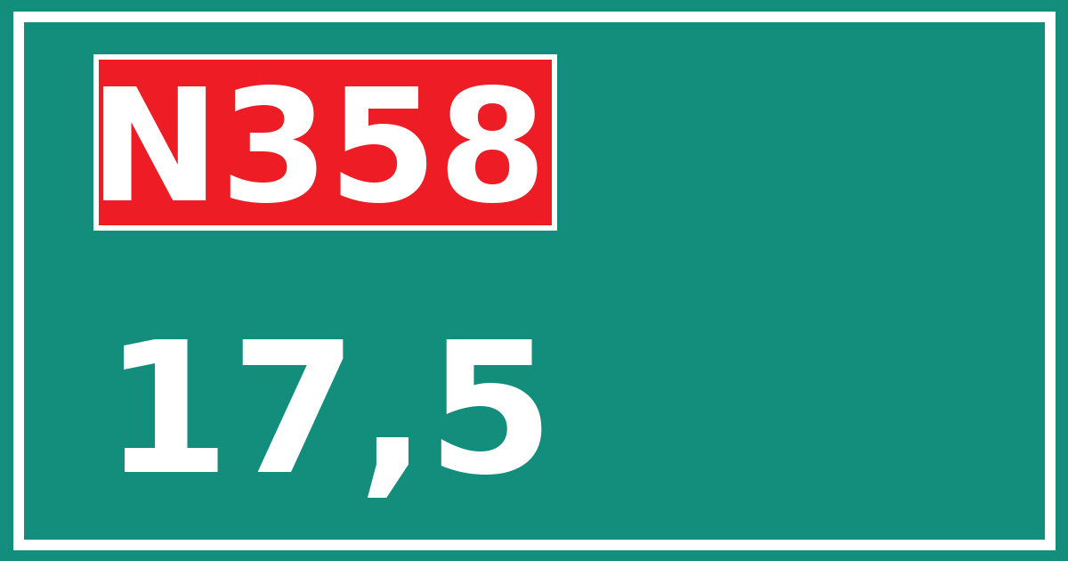 Hectometerbord N358 17,5