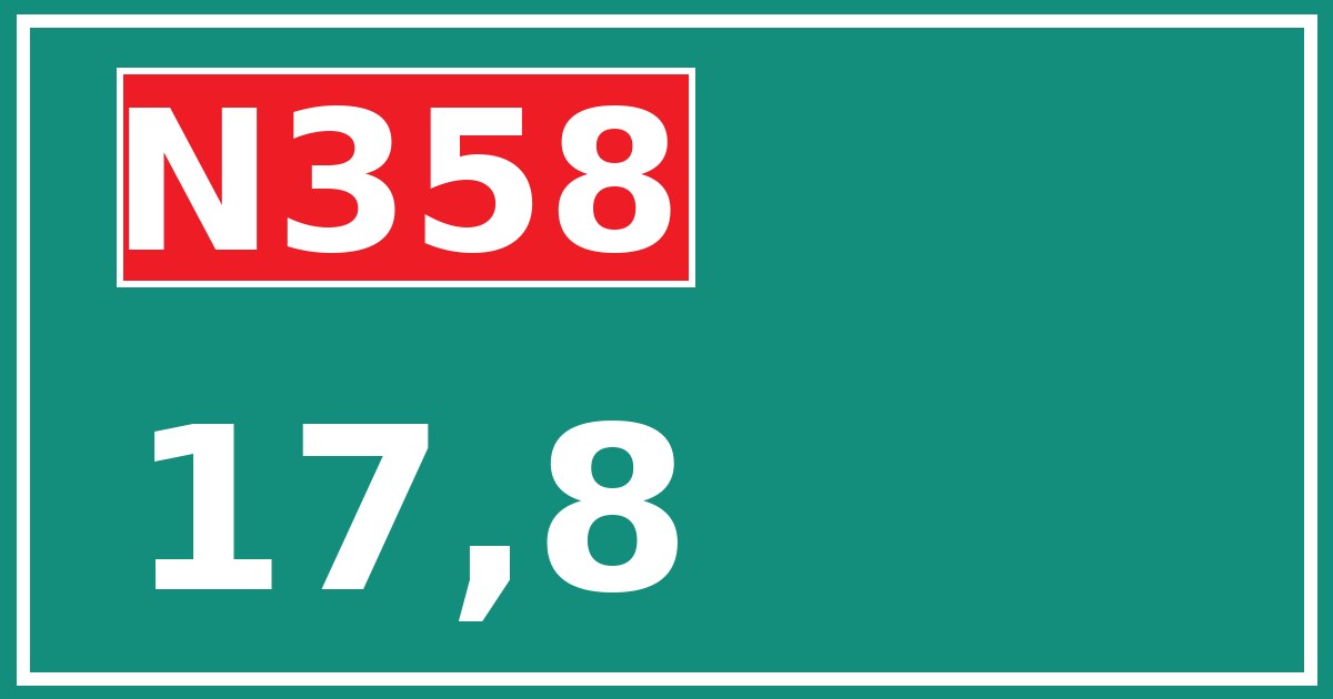 Hectometerbord N358 17,8