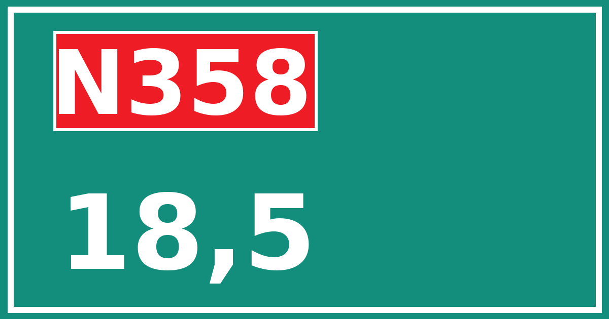 Hectometerbord N358 18,5