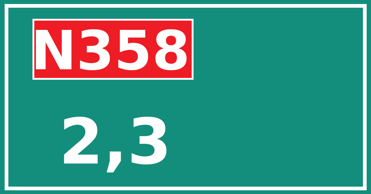 Hectometerbord N358 2,3